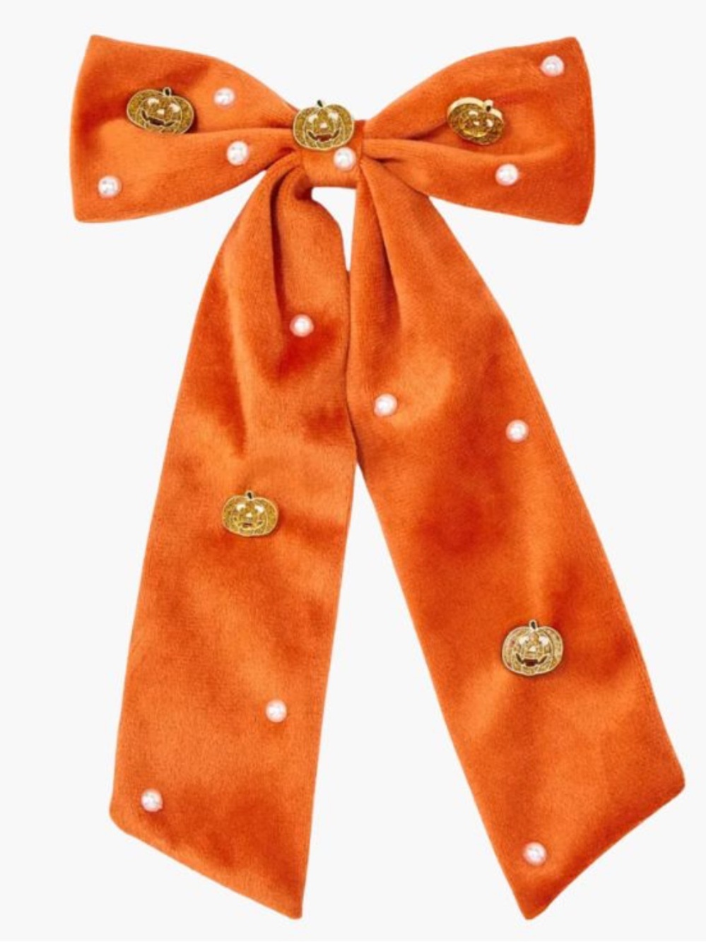 Velvet Halloween hair bow barrette